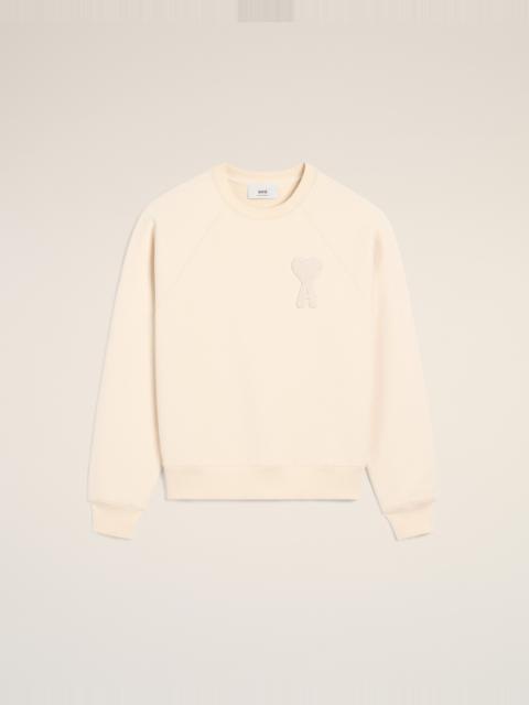 BEIGE COTTON AMI DE COEUR PATCH SWEATSHIRT
