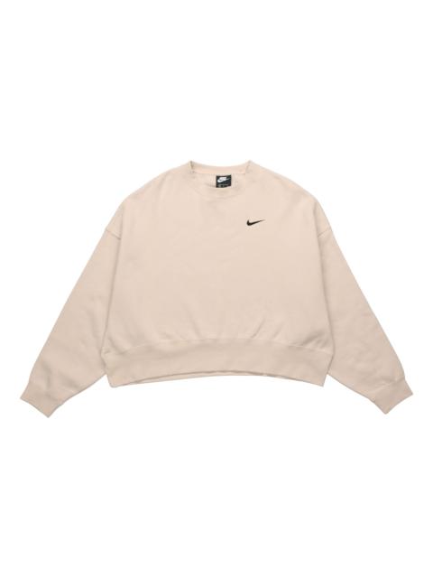 (WMNS) Nike Sportswear Essential Fleece Crew 'Beige' CK0168-140