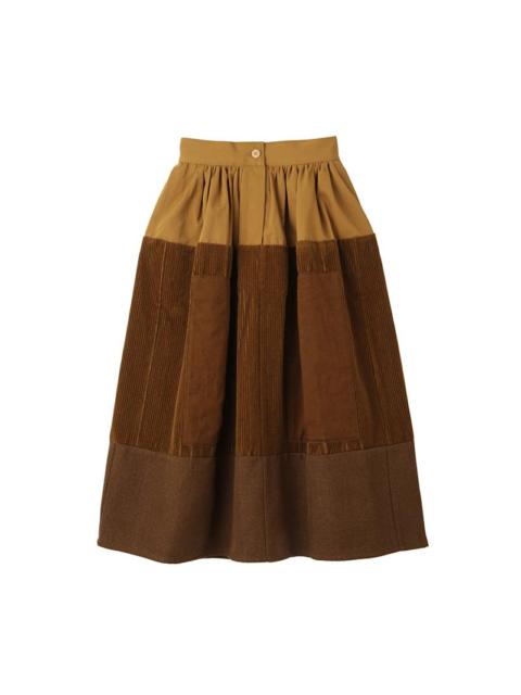 ELEVATION SKIRT P.W. WOOL CORDS W LT.BROWN