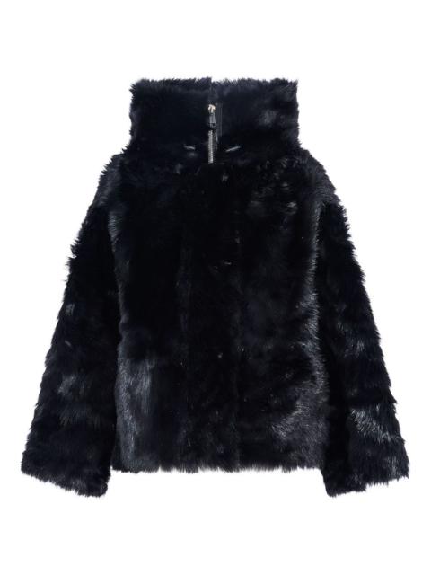 hooded lambshearling jacket