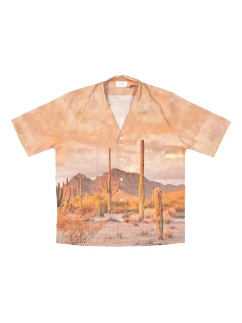 Rhude Cactus Button Up Bowling Shirt Pink