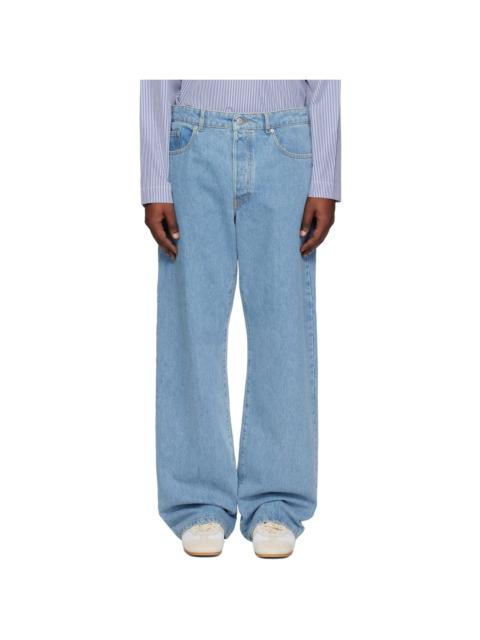 Blue Straight Leg Jeans