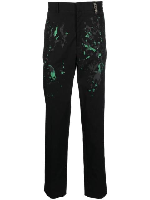 paint splatter twill tailored trousers