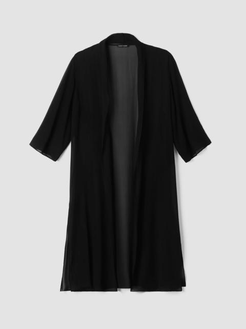 Sheer Silk Georgette High Collar Jacket