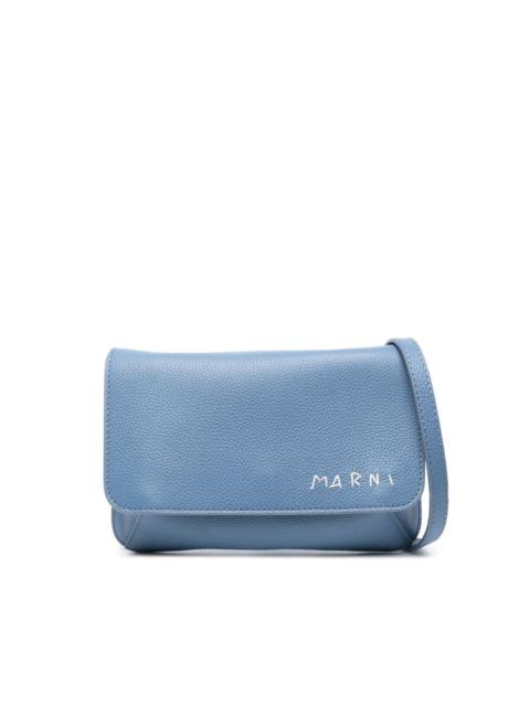 logo-embroidered leather belt bag