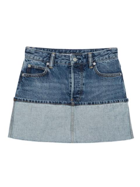 logo-embroidered denim mini skirt
