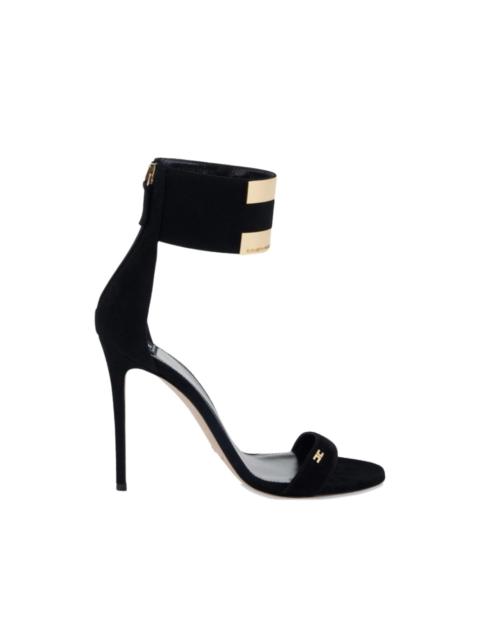 logo-embellishment suede sandals