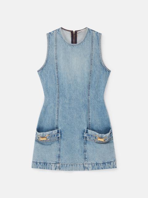 Clasp-Embellished Sleeveless Mini Dress