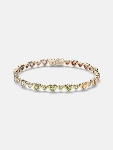 Heart 2 Heart 14kt gold bracelet with gemstones