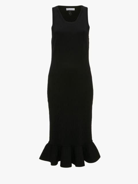 RUFFLED HEM SLEEVELESS DRESS