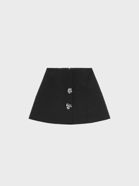 DOUBLE CRÊPE SKIRT WITH METAL FLOWERS