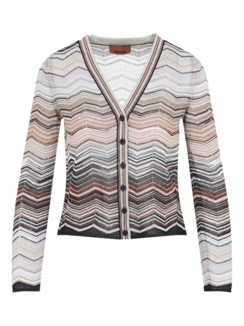 v-neck chevron cardigan