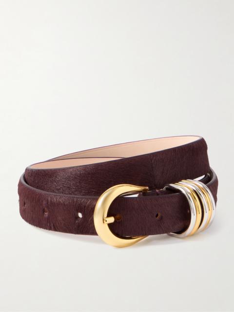 Hollyhock Embellished Calf Hair Belt