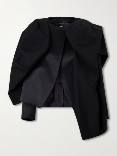 Wool And Satin-trimmed Crepe Jacket