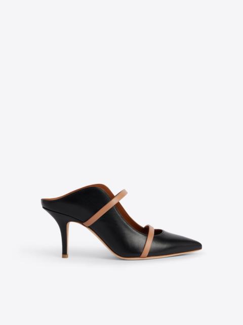 Maureen 70 Black & Blush Leather Mules
