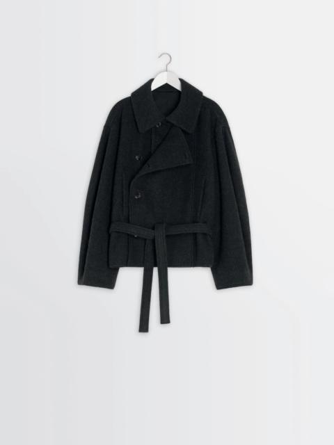 SHORT ASYMMETRICAL BATHROBE COAT