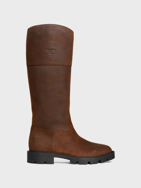 MARGARET - HIGH BOOT IN WAXED SUEDE CALFSKIN