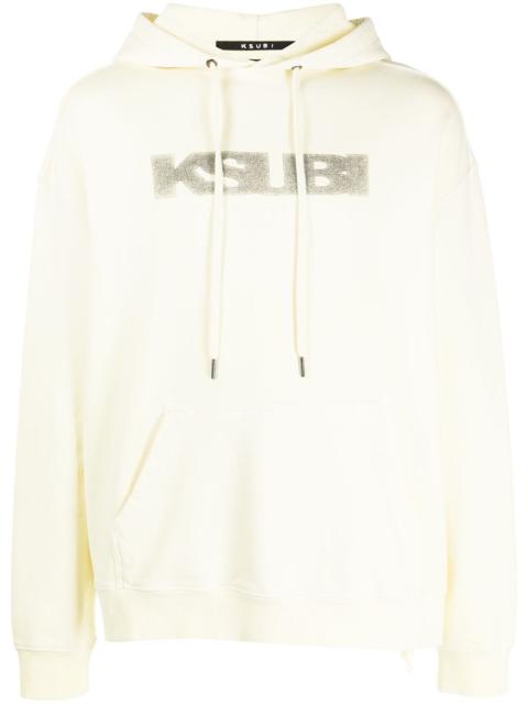logo-print detail hoodie