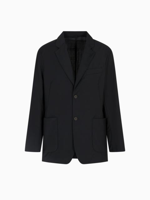 WOOL POPLIN SINGLE-BREASTED JACKET
