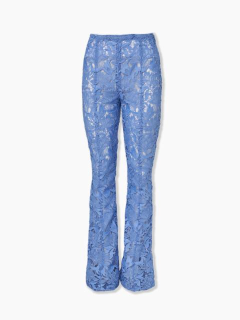 Tulip-Embroidered Lace Bootcut Pants