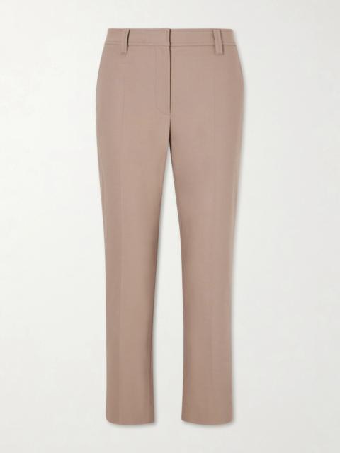 Cropped Stretch-cotton Slim-leg Pants
