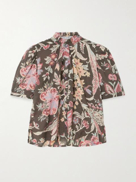 Winn Ruffled Floral-print Cotton-voile Shirt