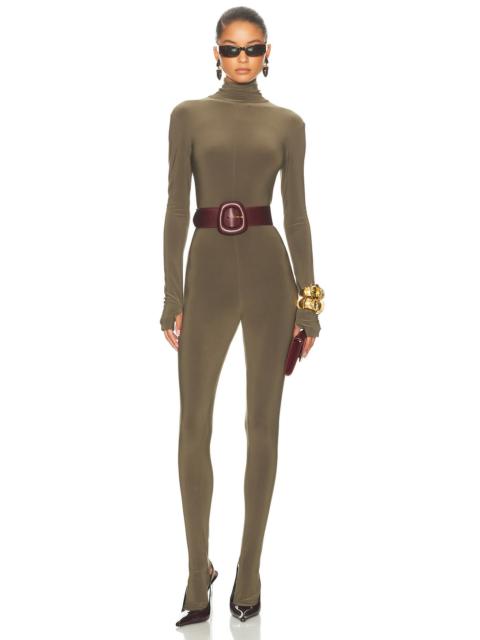 Long Sleeve Slim Fit Turtleneck Footie Catsuit