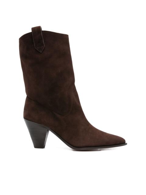 80mm suede leather cowboy boots