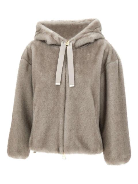 drawstring-hood zip-front jacket
