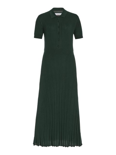Amor Knit Midi Dress in English Green Cashmere Silk