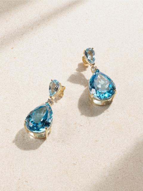 Sophia 14-karat Gold, Topaz And Diamond Earrings