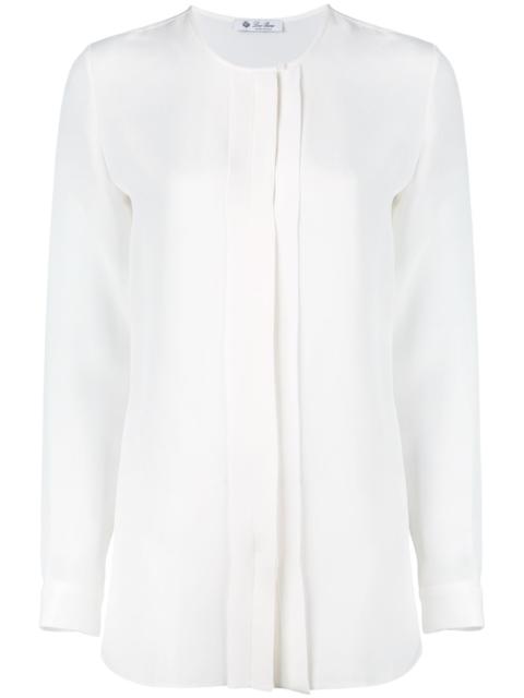 CREW NECK LONG SLEEVE WHITE BLOUSE "White Blouses"