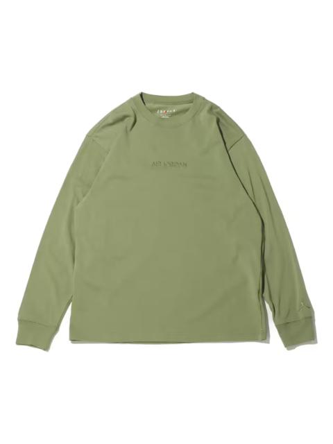 Air Jordan Wordmark Long Sleeve Shirt Asia Sizing 'Sky J Light Olive' FJ0703-340