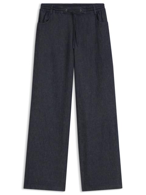 REGULAR-FIT TROUSERS IN LIGHTWEIGHT DENIM WITH DRAWSTRING WAIST