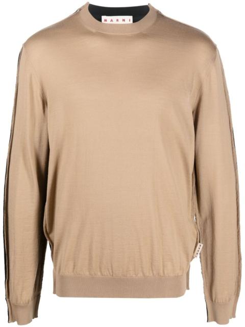 colour-block crew-neck jumper