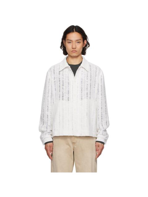 White Crochet Button Jacket