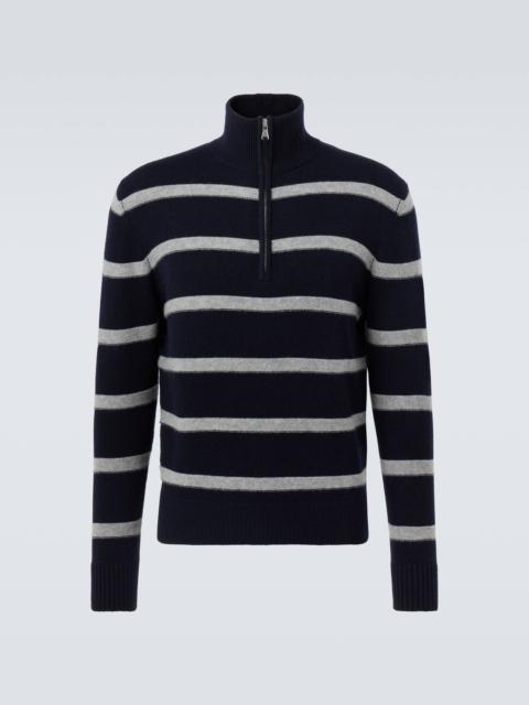 Wool and cashmere half-zip sweater