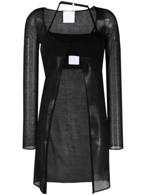 cut-out semi-sheer top