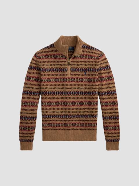 Men's Fair Isle-Style Wool Quarter-Zip Sweater - Multi Combo