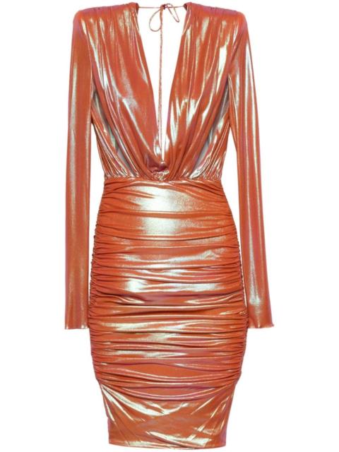 draped-detail midi dress