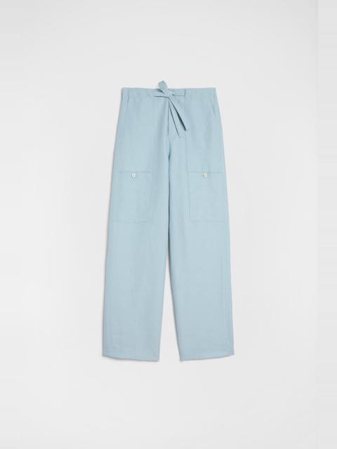 Linen Blend Cargo Trousers