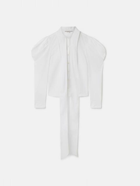 Sculptural Puff Sleeve Pussybow Shirt