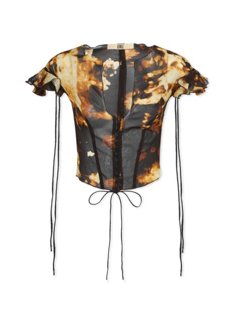 KNWLS Scallop Lace Up Blouse