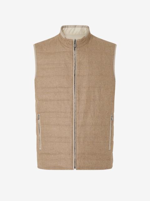 Beige reversible padded gilet