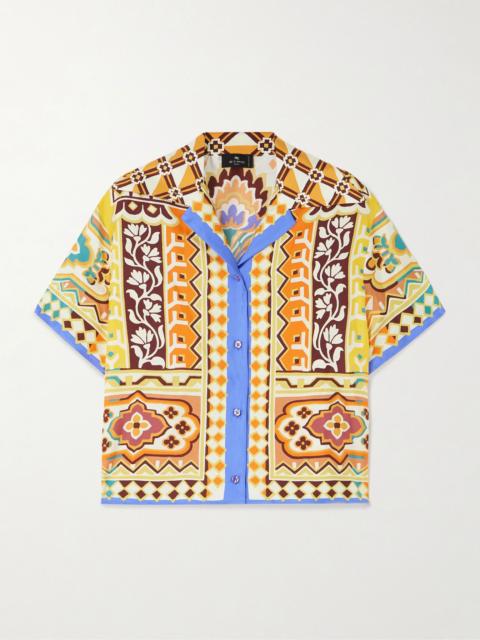 Printed silk-twill shirt Yellow