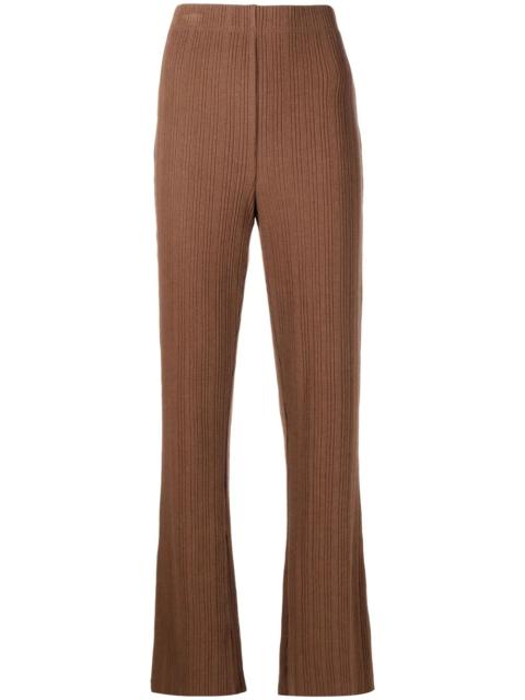 elasticated ribbed trousers
