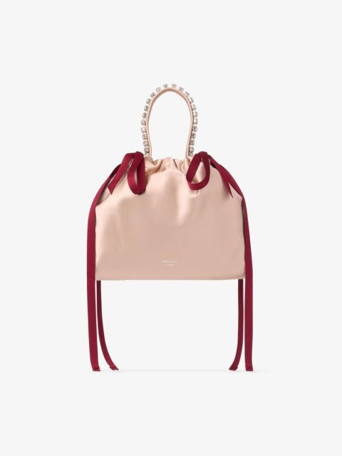 Drawstring Mini Top Handle
Macaron and Ruby Red Satin Mini Shoulder Bag