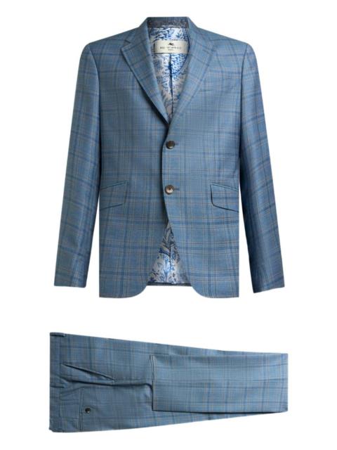 checked single-breasted wool suit
