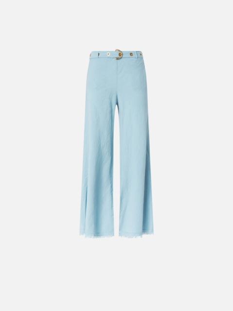 TROUSERS IN LINEN BLEND WITH BELT
