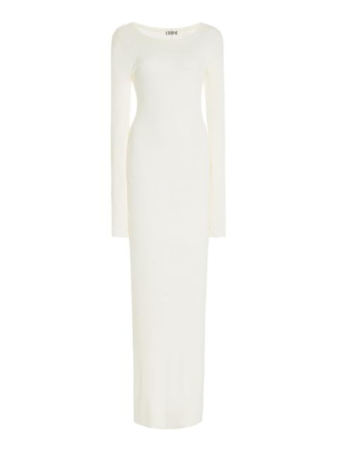 Cotton-Blend Maxi Dress white